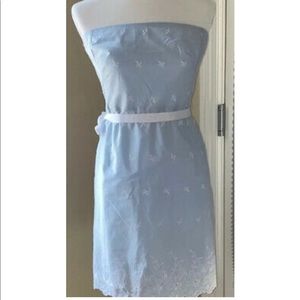 Size 4 strapless powder blue dress by MODA INTERNATIONAL